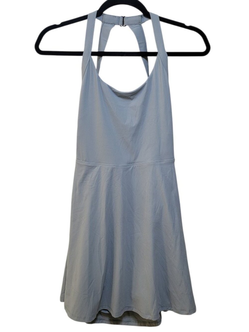 Halara SoftlyZero Backless Twisted Flare Active Dress Gray Womens Small Coquette